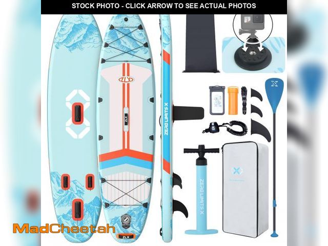 Lot 74-12140502 - (MISSING ALL ACCESSORIES) ZLX 11'6" Extra Wide Inflatable Stand Up Paddle Board SUP | Stable Non-Sli...