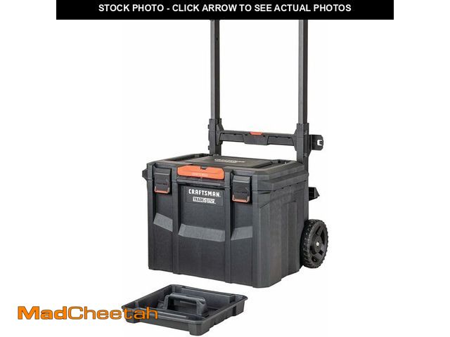 Lot 74-12827671 - CRAFTSMAN TRADESTACK Tool Box with Wheels, Waterproof, Stackable System, Portable Rolling Storage fo...