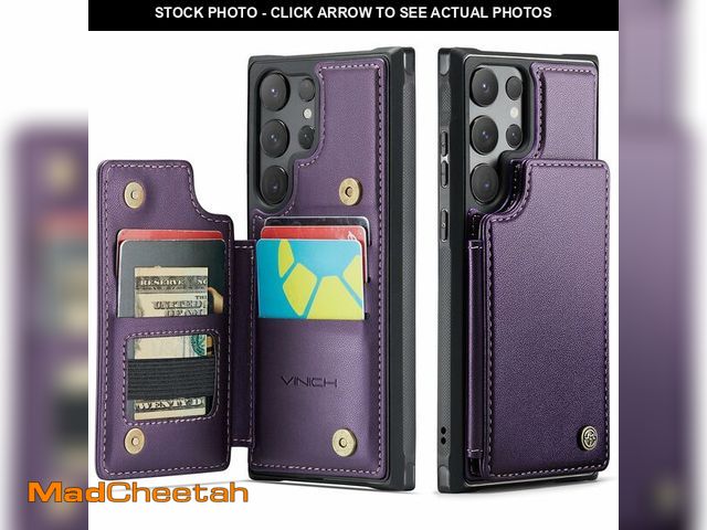 Lot 74-13966768 - Vinich for Samsung Galaxy S25 Ultra Wallet Case with Card Holder, RFID Blocking Credit Slots Kicksta...