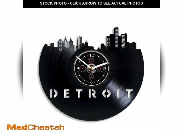 Lot 74-14149445 - Kovides Vintage Detroit City Record Retro 12 Inch Wall Clock - New Year Gift USA City Home Decor - U...