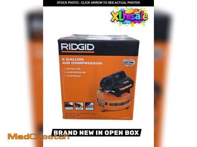 Lot 74-12495532 - RIDGID 6 Gal. Portable Electric Pancake Air Compressor, 150 PSI, Oil?Free - UNUSED