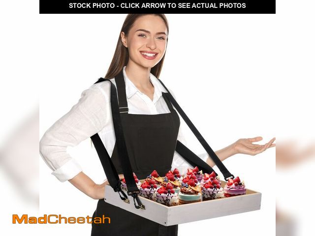 Lot 74-13954971 - Teenyyou Wooden Vendor Trays with Strap 15 x 11 x 2 Inch Movie Night Party Serving Snack Trays Usher...