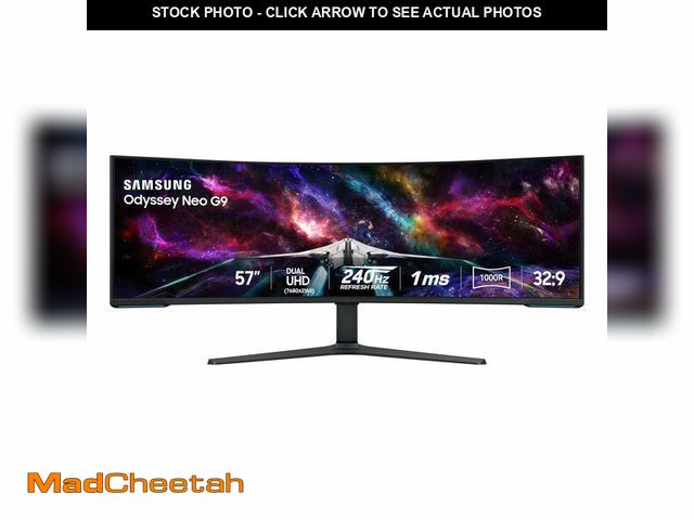 Lot 74-12898013 - SAMSUNG 57" Odyssey Neo G9 (G95NC) Series Dual 4K UHD 1000R Curved Gaming Monitor, 240Hz, 1ms with D...
