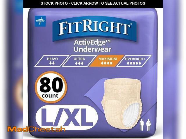 Lot 74-14348724 - FitRight Ultra Protective Incontinence Underwear for Women, Heavy Absorbency, Large/XL, 40 to 56", 2...