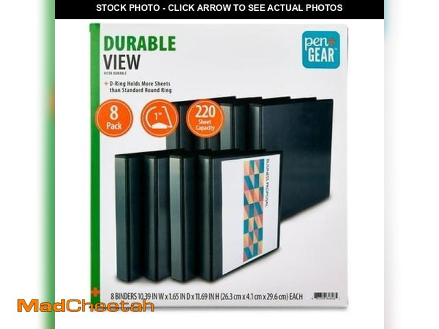 Lot 74-12422762 - Pen+Gear Durable View 1  D-Ring Binders  8 Count  Black - UNUSED