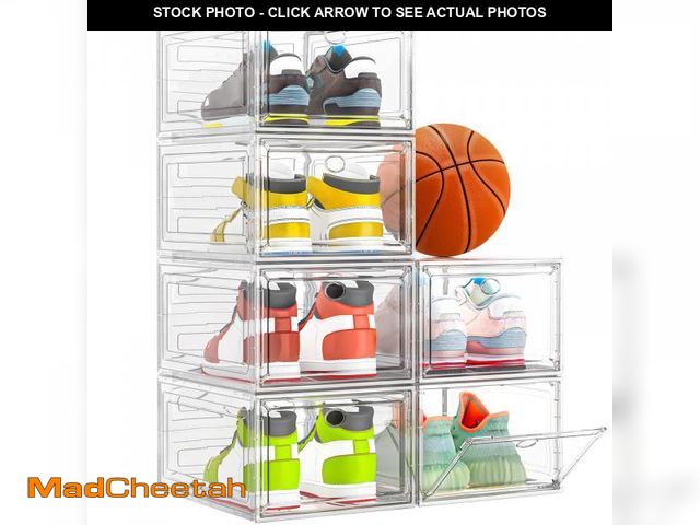 Lot 74-12221393 - Thicken &amp; Sturdy Clear Shoe Storage Organizer with Magnetic Door, Stackable Boxes for Closet, Fo...