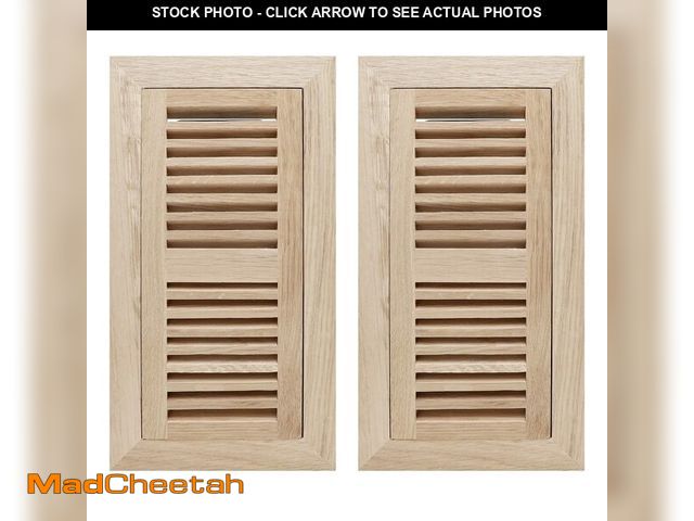 Lot 74-13572827 - Oak Floor Register for 4x10 Inch Duct Holes - Flush Mount Floor Vent with Metal Damper - White Woode...