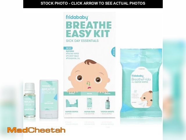 Lot 74-13041357 - Frida Baby Breathe Easy Kit Sick Day Baby Essentials - 3pc Set Includes Vapor Wipes, Vapor Rub + Org...