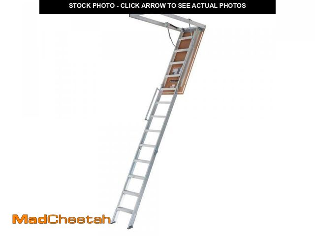 Lot 74-12470724 - Louisville Ladder Energy Efficient 10 ft.- 12 ft., 22.5 in. x 63 in. Insulated Aluminum Attic Ladder...