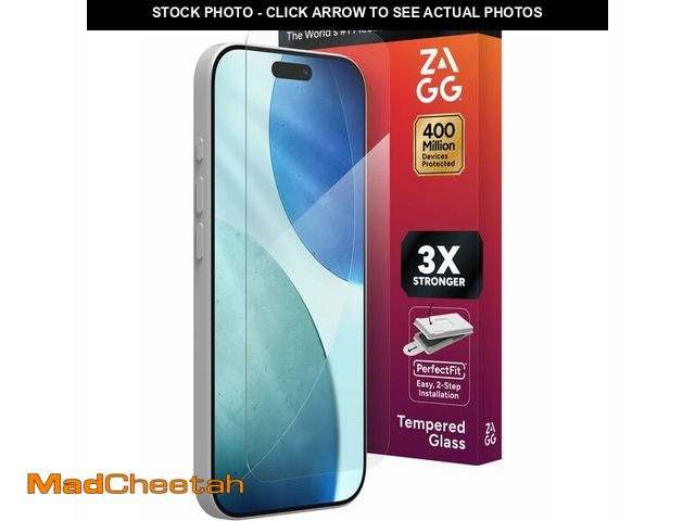 Lot 74-14387319 - ZAGG Glass+ Screen Protector for iPhone 17-3X Stronger, Impact &amp; Shatter Protection, Scratch &am...