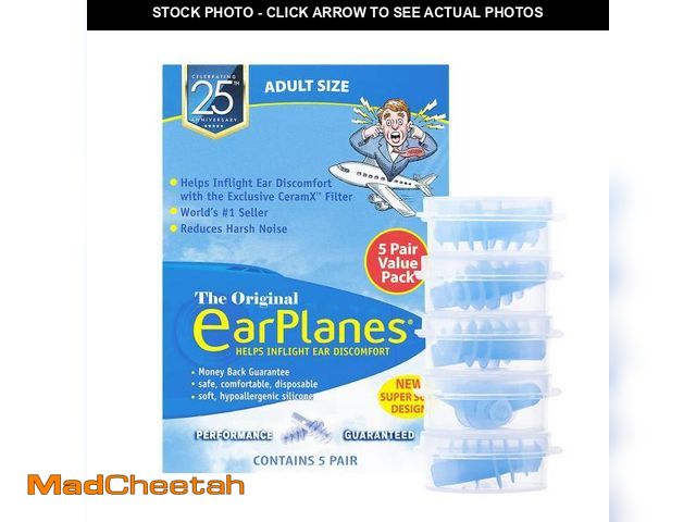 Lot 74-12440062 - New Super Soft Adult EarPlanesÃÂ® Ear Plugs Airplane Travel Ear Protection 5 Pair - USED