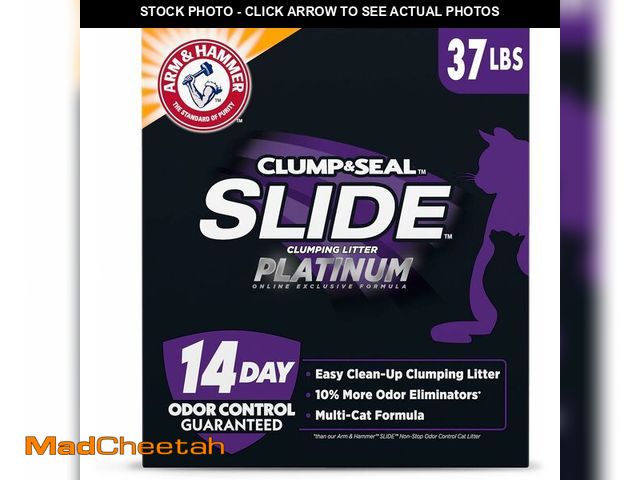 Lot 74-14067792 - ARM &amp; HAMMER Clump &amp; Seal SLIDE Platinum Multi-Cat Clumping Cat Litter, 14-Day Odor Control,...