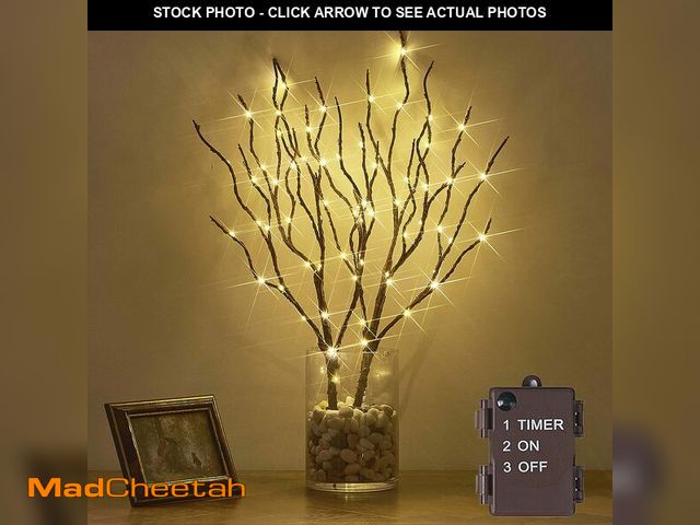 Lot 74-12972846 - Hairui Twig Branches with Fairy LED Lights 18IN 70LED Battery Operated Lighted Brown Willow Branches...