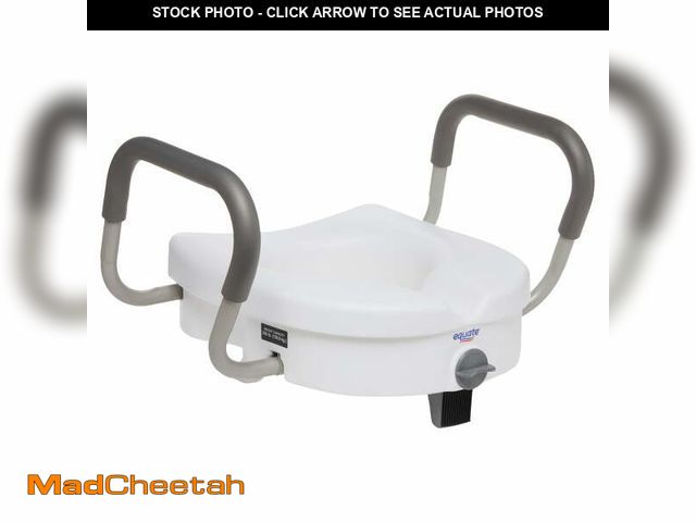 Lot 74-12861264 - Equate Raised Toilet Seat with Handles, 5" Seat Riser with Arms, Fits Most Toilets, 350 lb Capacity ...
