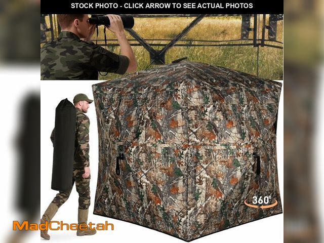 Lot 74-13382590 - TLC Sport Hunting Blind with Carrying Bag, 360 Degree See Through Ground Blind for 2-3 Person, Camou...