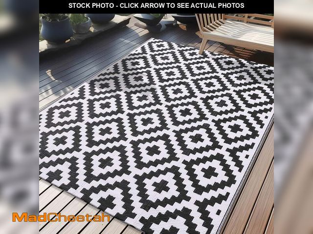 Lot 74-12835814 - Smiry Outdoor Rugs 9'x12' for Patios, Waterproof Plastic Straw Rugs, Reversible Mats for RV, Deck, P...