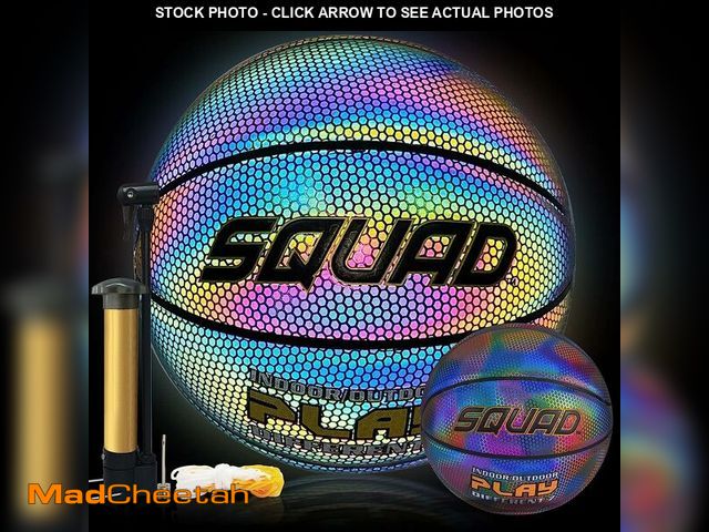 Lot 74-13719991 - SQUAD NightPlay Reflective Basketball with Cool Holographic PU Leather, Size 5 - Glow Luminous Baske...