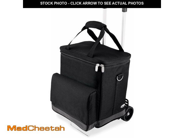 Lot 74-14305120 - PICNIC TIME Cellar 6-Bottle Wine Carrier &amp; Rolling Cooler Tote, Insulated Padded Wine Cooler Bag...