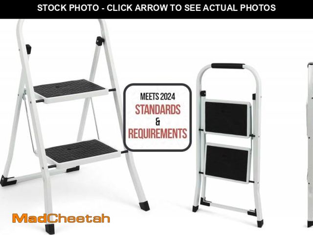Lot 74-12399329 - SIMPLI-MAGIC 2-Step Ladder, 350 LBS Capacity Folding Step Stool - Anti-Slip Wide Steps &amp; Handgri...