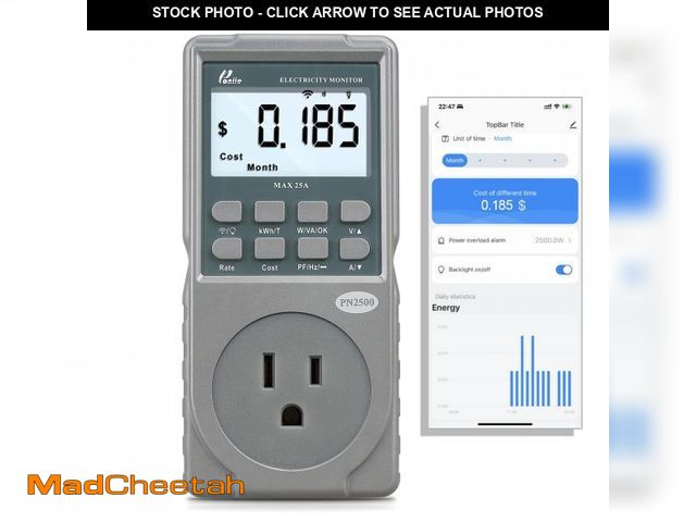 Lot 74-12441066 - Poniie PN2500 Professional NEMA 5-15 Wi-Fi Wireless Level 1 EV Charger Pass-Through Power Usage Moni...