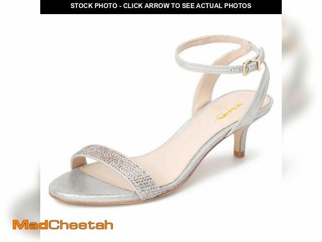 Lot 74-12609335 - XYD Women Open Toe Ankle Strap Sandals Wedding Kitten Heels Rhinestones Studded Buckle Dance Casual ...