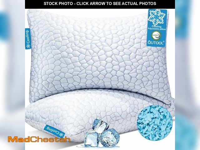 Lot 74-13069563 - QUTOOL Cooling Pillow for Sleeping 2 Pack,Luxury Shredded Memory Foam Bed Standard Pillows Set of 2,...