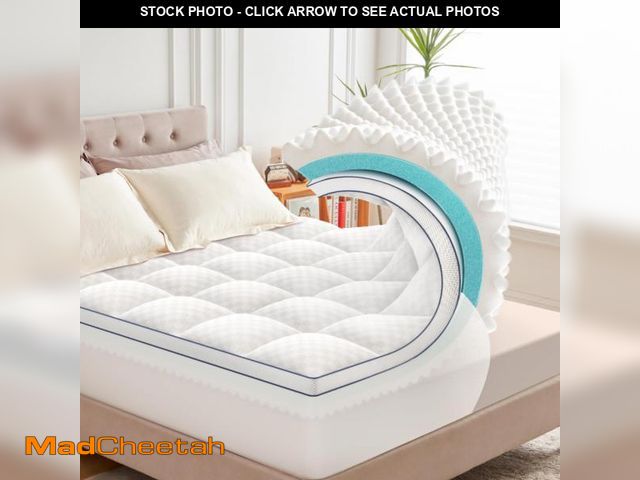 Lot 74-12525099 - Queen Mattress Topper, 4.5 Inch Memory Foam Mattress Topper for Back Pain &amp; Pressure Relief - 2....