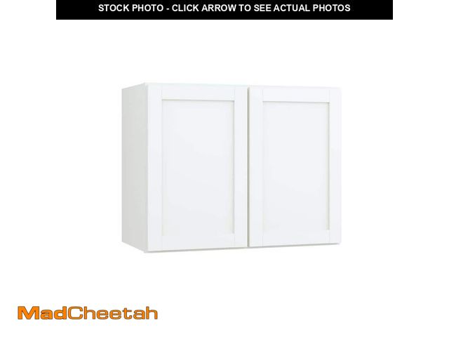 Lot 74-12912109 - Hampton Bay Courtland 30 in. W x 12 in. D x 18 in. H Assembled Shaker Wall Bridge Kitchen Cabinet in...
