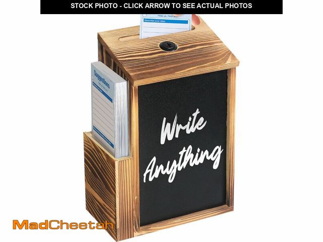 Lot 74-13720860 - Uniclife Wood Suggestion Box, Wooden Donation Boxes for Fundraising, Prayer Boxes with Chalkboard an...