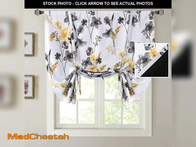 Lot 74-14381063 - H.VERSAILTEX 100% Blackout Tie Up Curtains Cattleya Floral Printed Rod Pocket Panel for Small Window...