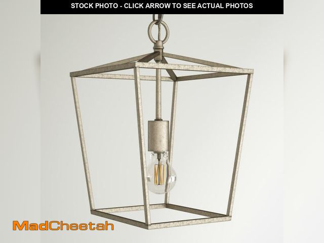 Lot 74-10413301 - Andover Mills Finnick 1 - Light Lantern Geometric Pendant GRKS8427 Finish: Vintage Silver(MISSING HA...