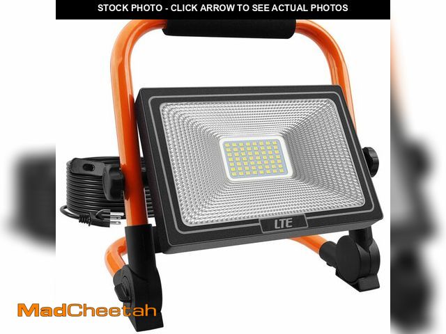 Lot 74-13717023 - LTE 50W LED Work Light, 4300LM 500W Equivalent Portable Light IP66 Waterproof Outdoor Flood Lights 1...