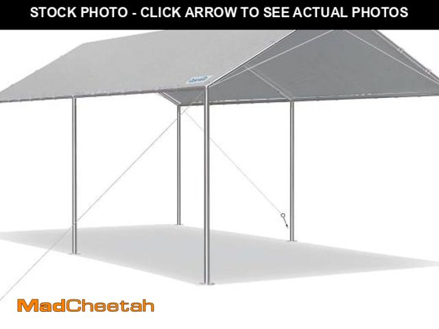 Lot 74-12196851 - Quictent 10 ft x 15 ft x 8.5 ft Silver Gray Carport - UNUSED