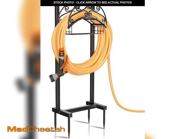 Lot 74-12326655 - Gayuteay Garden Hose Holder - Upgraded Water Hose Holder Holds 151-feet Hose, Heavy Duty Metal Hose ...