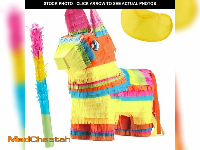 Lot 74-14474311 - Cinco De Mayo Donkey Pinata for Kids Birthday Party for Fun Fiesta Taco Party Supplies, Luau Event M...