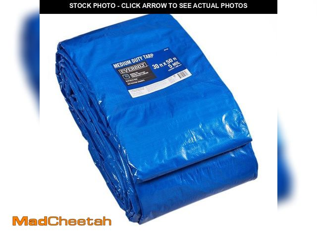 Lot 74-13678626 - Everbilt 30 ft. x 50 ft. Blue Medium Duty Tarp - UNUSED