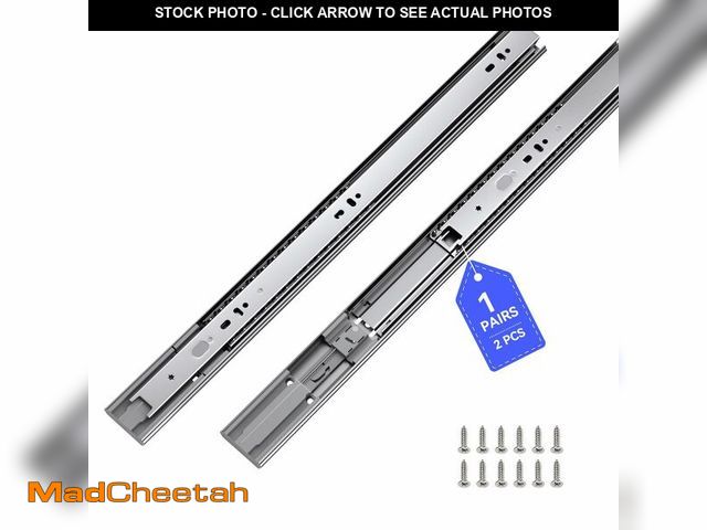 Lot 74-13820515 - LONTAN 24 Inch Soft Close Drawer Slides 1 Pair Side Mount Heavy Duty Cabinet Drawer Glides Ball Bear...