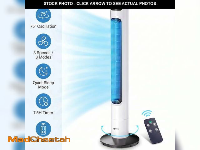 Lot 74-14287235 - Keenstone Tower Fan for Bedroom, 38 inches Bladeless Fan with Remote Control, 75Â° Oscillating Fan, ...