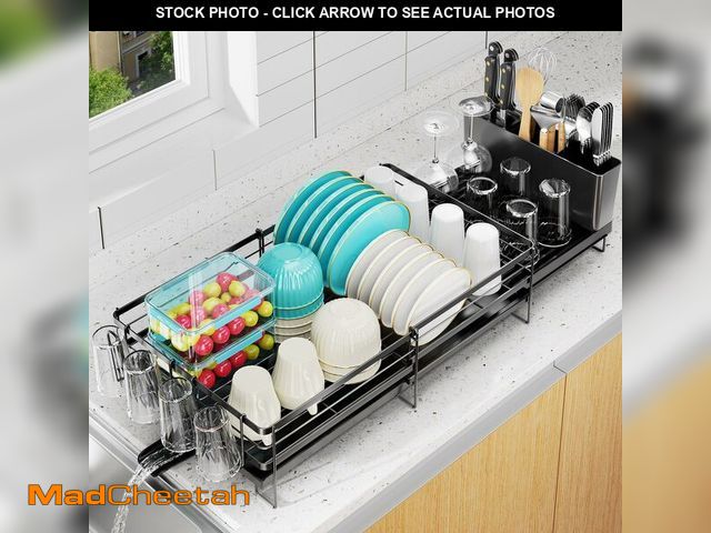 Lot 74-14212228 - Pantasia Large Dish Drying Rack, Expandable Dish Rack for Kitchen Counter, Dishrack with Drainboard ...