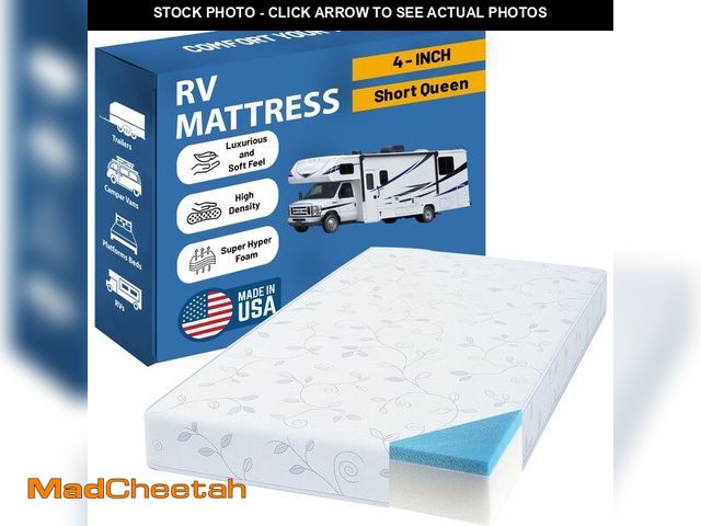 Lot 74-12690083 - Greaton, 4-Inch High-Density Cooling Gel Memory Foam RV Mattress Replacement, Medium Firm, Good for ...