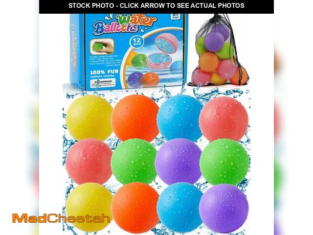 Lot 74-14213001 - Reusable Water Balloons 12 Pcs, Quick-Fill Summer Water Toys for Pool Parties &amp; Outdoor Beach Ba...