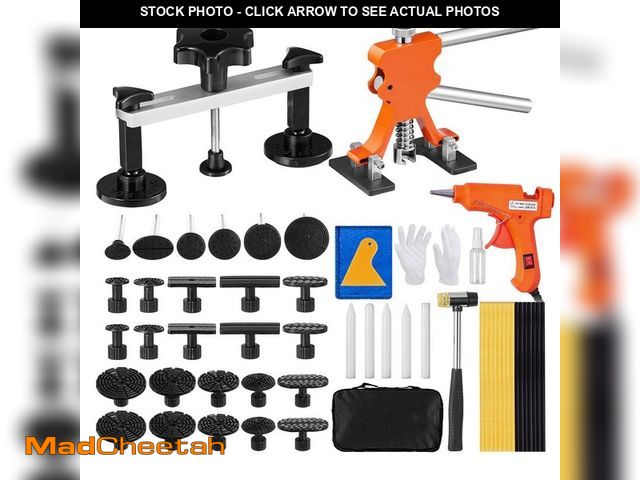 Lot 74-14255896 - VEVOR 56 PCS Dent Removal Kit Paintless Car Dent Puller Kit with Golden Lifter Bridge Puller Tabs Ho...