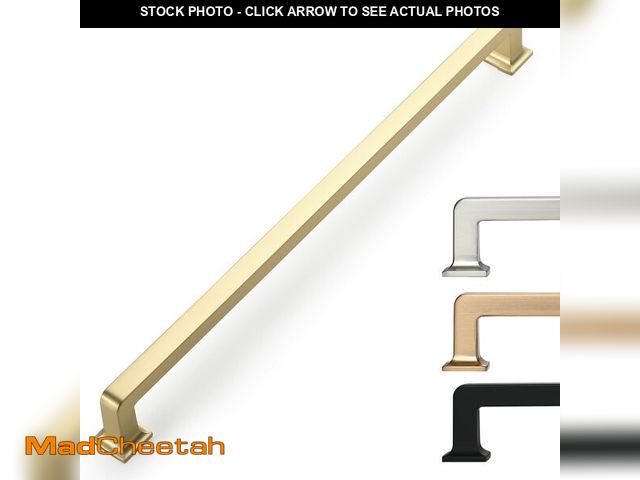 Lot 74-14144158 - 9BUILD 6 Pack 15 Inch Long Kitchen Cabinet Handles - Brushed Gold Pulls for Cabinets - UNUSED