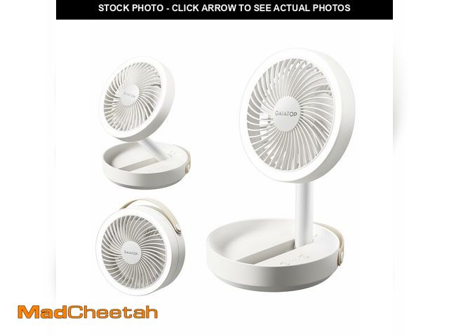 Lot 74-14426462 - Gaiatop Foldable Small Desk Fan with LED Night Light, 6.8in Wireless 6000mAh Battery Powered Portabl...