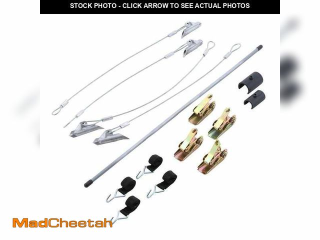 Lot 74-12684824 - ShelterLogic 30 in. EasyHook Ratchet TITE Anchor Kit (4-Piece) with Sturdy Webbing, Cast Steel Ancho...