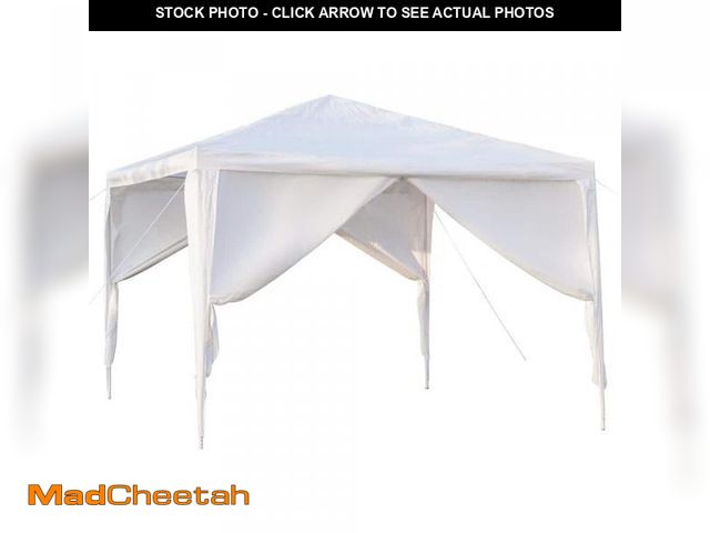 Lot 74-12032239 - Karl home 10 ft. x 10 ft. White Party Wedding Tent Canopy 4 Sidewall - UNUSED