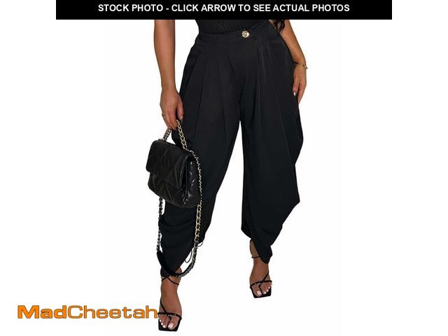 Lot 74-14337767 - NRTHYE Womens Pleated Dress Pants High Waisted Baggy Wide Leg Palazzo Slacks Work Trousers Business ...