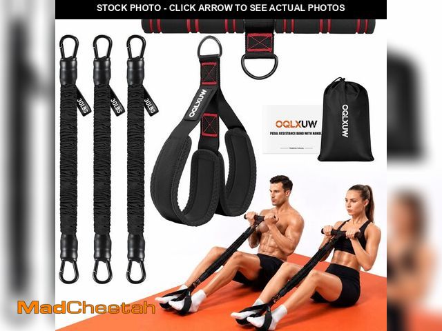 Lot 74-14212077 - OQLXUW Upgraded Multifunction Pedal Resistance Band with Handle, Adjustable Foot Pedal Resistance Ba...