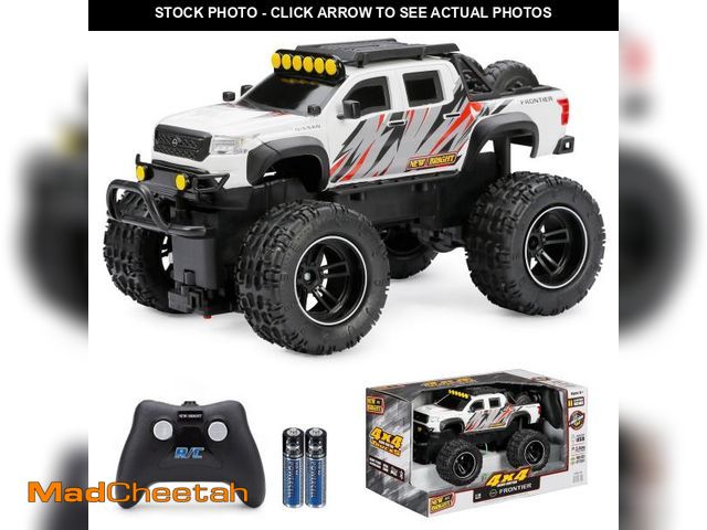 Lot 74-12526055 - New Bright (1:16) Battery Remote Control Nissan Frontier 4x4 White Truck, 1688U-8H Child - UNUSED
