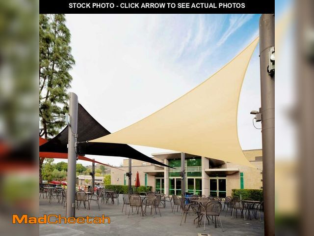 Lot 74-14384724 - Royal Shade Beige 12' x 12' x 12' Triangle Sun Shade Sail RS-SLT, 95% UV Blockage, 200GSM Commercial...